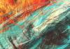 Abstract oranje blauw
